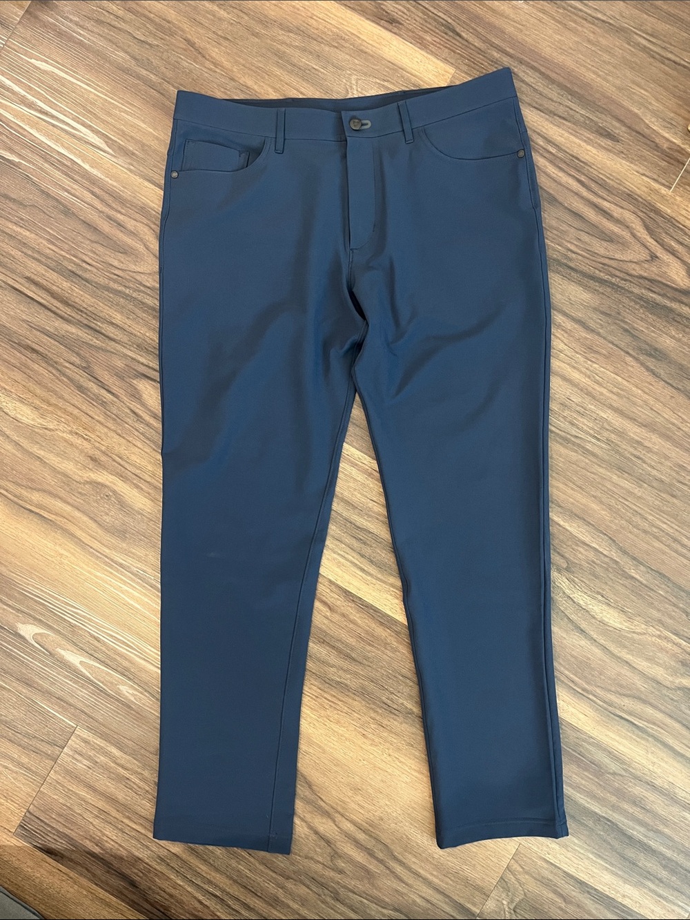 Public Rec Men’s Navy Athletic Dress Pants, Straight Cut 36/32